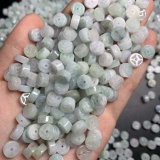 宏雲Hongyun-jf-(5pcs)- 翡翠A貨8MM金錢珠緬甸翡翠玉石玉器DIY飾品散件diy小配飾廠家批發