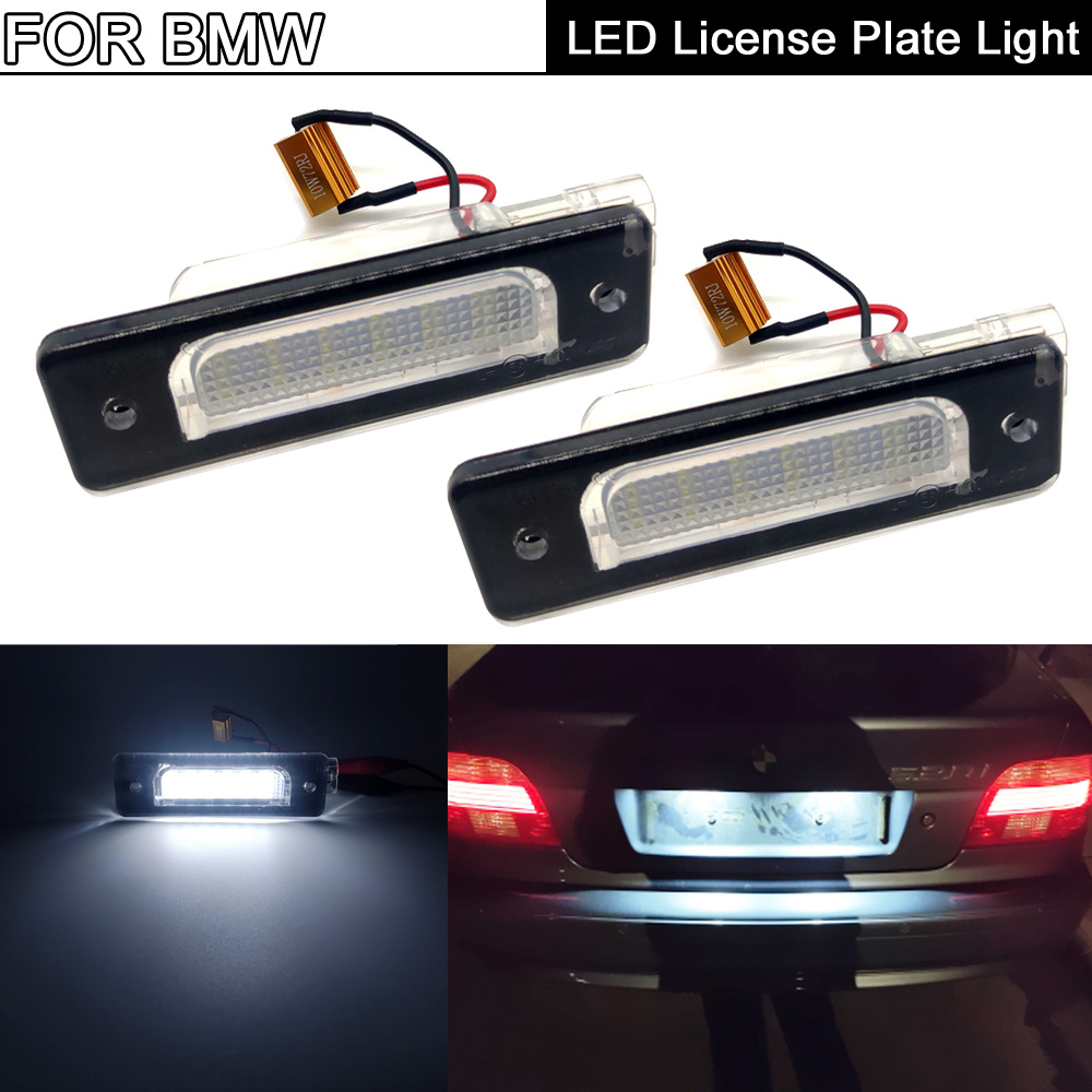 BMW 2 件裝無錯誤 LED 牌照燈牌照燈適用於寶馬 5 系 E34 518i 520i 525i 7 系 E32 7