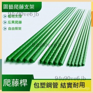 限時超低價👍園藝花支架 花架爬藤架 庭院葡萄架子 豆角黃瓜架 包塑鋼管植物支撐桿 支架 爬藤架 拼接花架