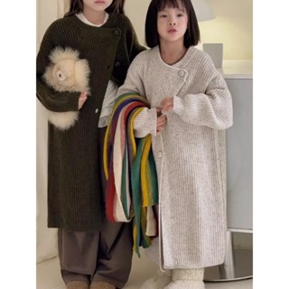 [好看穿搭]女童衣服長袖上衣韓版童裝韓國兒童針織衫毛衣大衣秋裝女童設計感中長款開衫外套潮正韓5