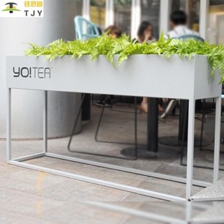 戶外花箱 花箱圍籬 廣告花箱 客製化LOGO 鐵藝花箱花槽花壇戶外長方形花盆室外隔斷外擺圍欄花卉植物種植箱