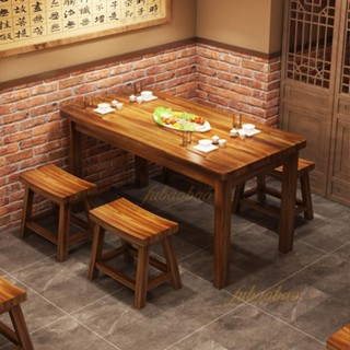 可開發票🎉長方形桌椅 多功能組合桌 實木 桌椅套裝 餐桌椅組 商用餐飲桌椅 奶茶店桌椅 咖啡店桌椅 麵館桌椅 飯店桌椅