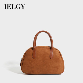 IELGY 復古手提包 大容量素色手提包 簡約百搭