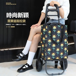 老人手推車 不鏽鋼車架 折疊便攜式手推車 折疊推車 買菜車 防水 手推車 折疊行李車 買菜推車 摺疊購物車 可開發票
