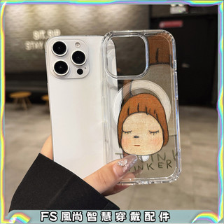 奈良美智娃娃 蘋果16promax手機殼 透明 強磁 magsafe磁吸手機殼 15 14 13 12 11 防摔保護殼