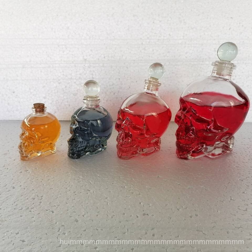 創意玻璃杯骷髏頭酒瓶高檔傢用紅酒瓶威士忌洋酒瓶伏特加醒酒空瓶韓國ins風 WGTA