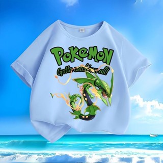 寶可夢衣服 純棉 短袖 皮卡丘 t恤 pokemon 伊布 超夢 帝牙盧卡 兒童短袖上衣 甲賀忍蛙