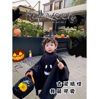 ❤熱銷推薦！萬聖節兒童服裝男童女童披風cosplay表演服裝幼兒園惡魔蝙蝠衣服