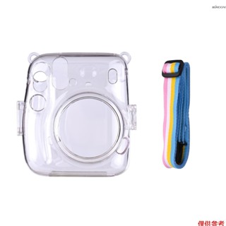 拍立得相機透明保護殼 帶彩虹掛繩 適用Fujifilm Instax Mini 11
