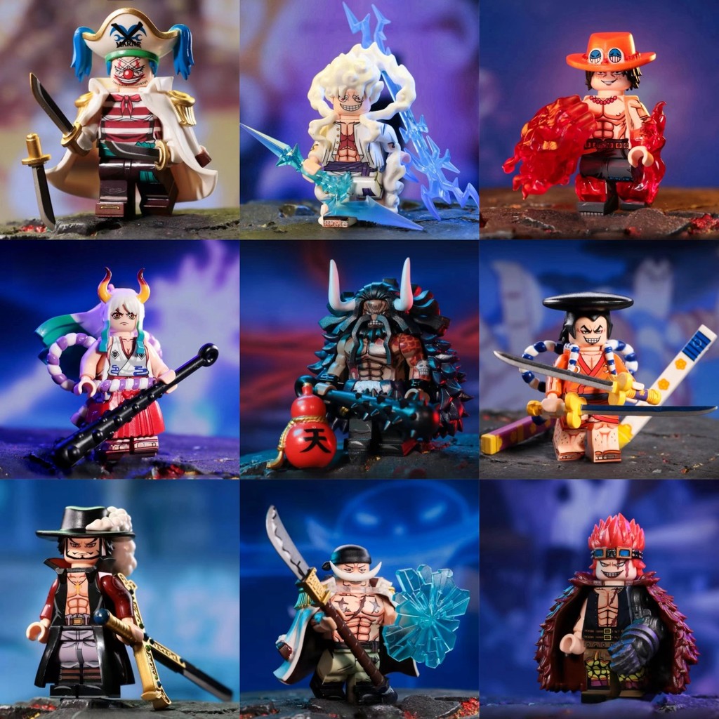 航海王公仔 海賊王積木 青雉 凱多 尼卡路飛 鷹眼 索隆 光月黑輪 基德 巴基 卡普 拼裝積木 組裝模型 益智玩具
