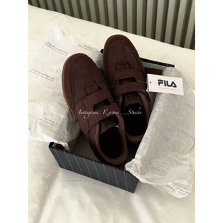 Kazima｜韓國限定 Fila Slant Shot 魔鬼氈 復古鞋 德訓鞋 咖啡色 膠底 美拉德 咖色 深咖 焦糖底