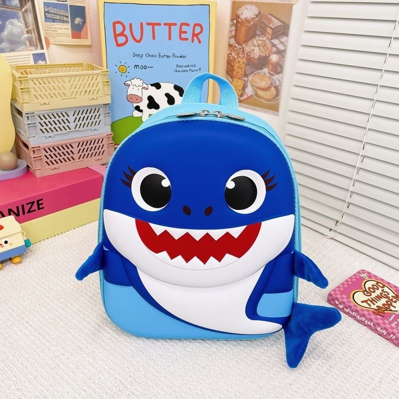 輕便鯊魚寶寶兒童背包 上學後背包 幼稚園小編中班書包 外出卡通包包