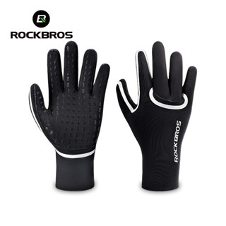 Rockbros 騎行全指手套防風舒適反光防滑長指自行車手套山地車公路自行車戶外運動裝備