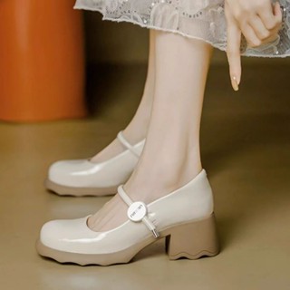 【LPshop】瑪麗珍鞋 小皮鞋 樂福鞋 小香風皮鞋 皮鞋 淺口圓頭瑪麗珍鞋 新款真皮洋氣樂福鞋百搭舒適軟底小香風單鞋