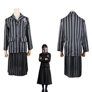 當天出貨 亞當斯一家cos女主Wednesday同款星期三cosplay校服萬聖節扮演服