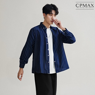 【CPMAX】日系修身百搭襯衫 長袖襯衫 條紋襯衫 男生襯衫 商務襯衫 修身襯衫 上班襯衫 韓系潮流 正式襯衫【B68】