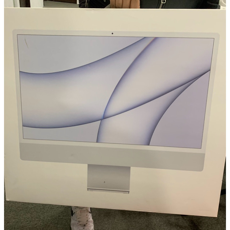 Apple iMac 24吋 2021 4.5K螢幕 M1晶片 16G/256G 銀白色 )原廠公司貨 A2439