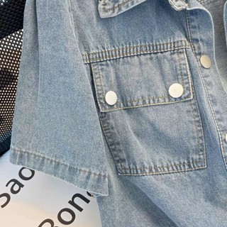 精緻女孩短袖牛仔外套女夏季薄款搭配連衣裙休閒小個子披肩短上衣
