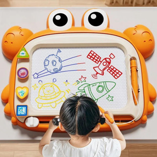 臺灣現貨 兒童畫板 家用幼兒磁性寫字板 一歲寶寶塗鴉板 磁力畫畫玩具畫寫板 寶寶螃蟹畫板 反復使用 可擦拭書寫板