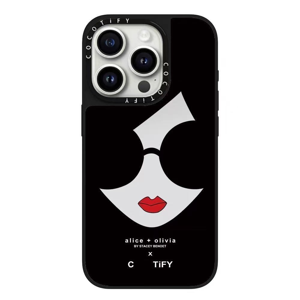 墨鏡女孩 iPhone17Promax手機殼 蘋果15Pro防摔殼i14保護殼i13硬殼i12