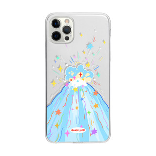 藍系幸運大爆發用iPhone15promax手機殼新款14高階感13pro透明軟xr卡通12可愛11創意12mini保護
