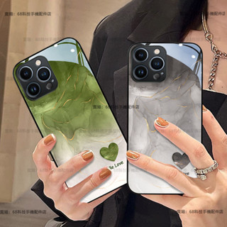 輕奢 暈染水墨 愛心 鋼化玻璃 手機殼 VIVO X90 Pro Y100 5G Y17/Y15/Y12 Y19 情侶款