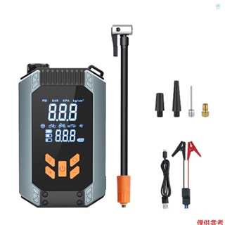 Crtw 輪胎充氣機便攜式汽車輪胎空氣壓縮機,150PSI 無繩氣泵便攜式自行車輪胎泵,帶液晶顯示屏 LED 照明汽車、