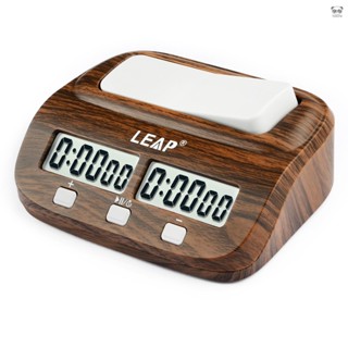 棋鍾 LEAP 棋鍾 正反計時器 圍棋 中國象棋 國際象棋比賽計時鐘 專業棋盤遊戲計時器 帶延時和獎勵功能 木紋色 PQ