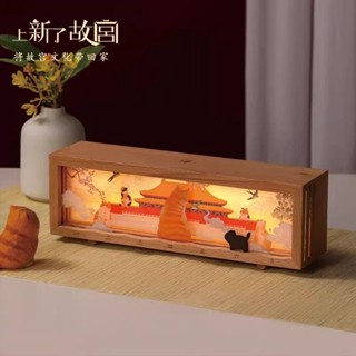 【新品大促】上新瞭故宮紫禁城拍拍燈桌麵小夜燈擺件敎師節生日喬遷禮物送女友