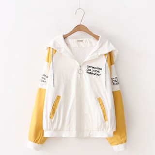愛依依 上衣 連帽外套 夾克外套 棒球服 S-2XL新款學院風秋連帽外套學生少風衣上衣-1252.