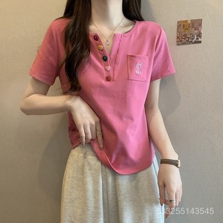 台灣出貨 立體裝飾設計感短袖t恤女夏季2024新款女裝修身顯瘦大碼上衣女ins夏季女裝 潮流女裝 夏季舒適女裝 XX
