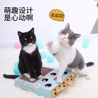 台灣現貨🐱‍🐉【喵喵汪】貓玩具 貓抓板 三合一貓咪遊戲盒 貓咪打地鼠玩具 逗貓玩具 多功能貓咪玩具 磨爪器貓抓板