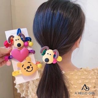 Ahellogirl卡通兒童彩色動物頭帶簡約高彈可愛甜美少女髮飾耐用