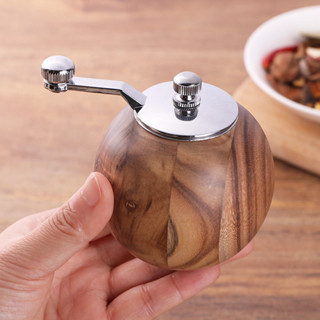 【臺灣熱銷】手搖磨胡椒粉研磨器 木製黑胡椒粒粉碎工具 粗細可調現磨 花椒調料瓶
