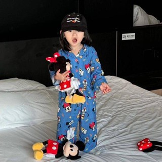 Smile Kids 兒童秋冬睡衣 臺灣出貨 童裝女童睡衣睡褲套裝初秋2024新款兒童家居服可愛卡通米奇兩件套