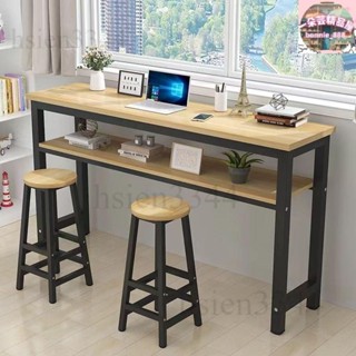 ❤免運~免運 雙層吧檯桌 奶茶店桌椅組合 簡約家用客廳酒吧靠牆陽臺高腳窄桌子 桌子 吧檯桌 電腦桌 長條桌 靠牆窄桌 學