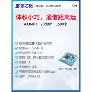 上新集芯微433MHz無線收發數傳模組|spi射頻|Si4432無線通信模組|貼片可開票