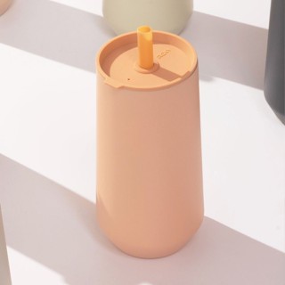 WOKY沃廚輕芯鈦瓷易潔層吸管保溫杯/ 600ml/ 夕映橘 eslite誠品