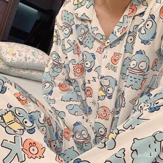 高品質-虧本清倉-漢頓小醜魚睡衣女春秋款棉質長袖2024年新款卡通秋冬季可穿家居服 4M87