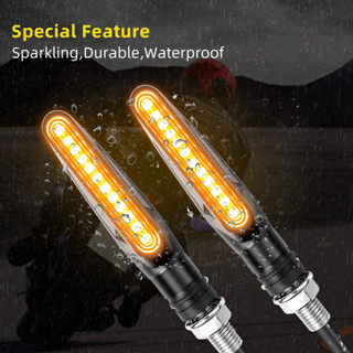 2pcs 摩托車轉向訊號燈 12V LED 尾燈流水指示燈 IP68 可彎曲摩托車閃光燈 Style1/Style2