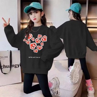 Sweet 臺灣現貨 女童長袖 女童衛衣秋裝2024新款洋氣兒童春秋款童裝長袖小女孩秋季寬鬆上衣