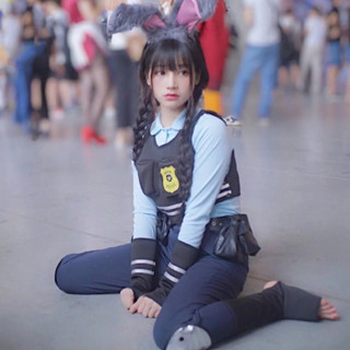 【臺灣出貨】萬聖節瘋狂動物城cosplay judy朱迪兔子 cos擬人服 動漫Halloween 親子服裝套裝