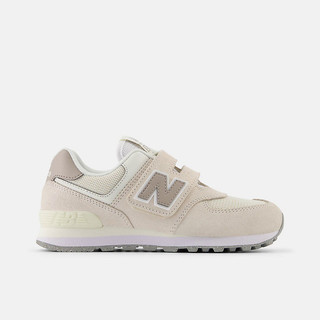 New Balance 574 中童 運動休閒鞋 復古鞋 寬楦 魔鬼氈 舒適 燕麥奶茶 [PV574ESC]