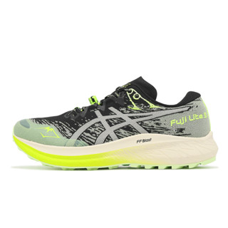 Asics 越野跑鞋 Fuji Lite 5 女鞋 黑 螢光綠 戶外 緩震 亞瑟士 [ACS] 1012B690001