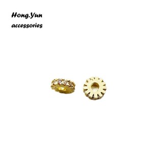 宏雲Hongyun-ls-（1pcs）- 18K包金保色微鑲鋯石鑽圈隔珠配件手工 diy手鍊掛圈串珠材料吊墜