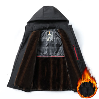 男士中老年夾克外套韓版素色百搭加厚刷毛P派克服棉服外套保暖棉衣商務休閒中老年爸爸裝行政外套棉襖潮
