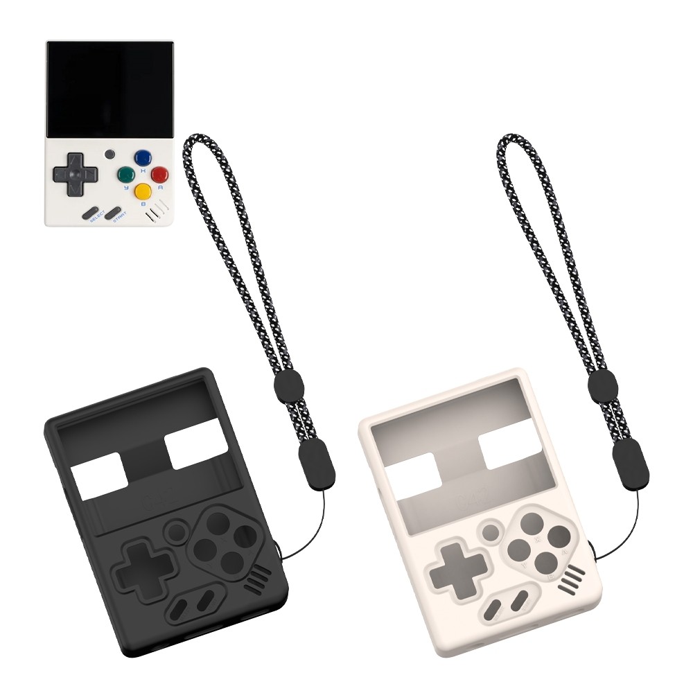 適用於Miyoo mini V4 便攜式手持遊戲機保護套,帶手腕掛繩矽膠保護套mini V4 防滑防摔保護套