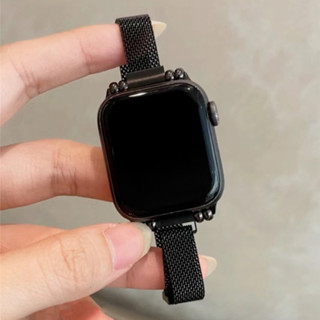 米蘭磁吸細款透氣金屬錶帶 適用於 Apple watch 蘋果 10 9 8 7 6 SE iWatch 錶帶 手腕錶帶