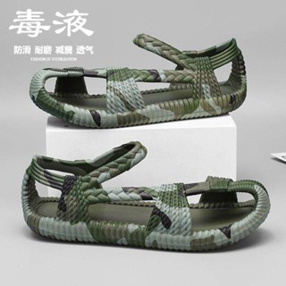 【臺灣出貨】EVA沙灘鞋男士夏季時尚外穿軟底編織羅馬拖鞋戶外運動開車涼鞋男涼鞋拖鞋羅馬鞋沙灘鞋編織休閒韓版