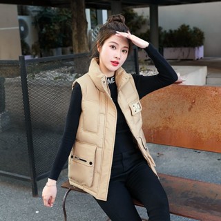 胖胖美依 保暖外套 風衣 防風外套 棉服馬甲 M-2XL新款羽絨棉馬甲寬鬆坎肩外穿百搭背心馬夾-1775.